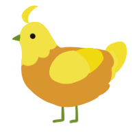 A orange and yellow chicken with a head pattern