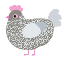 A ash and mist chicken with a double-lace pattern