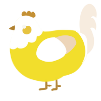 A yellow and cream chicken with a head pattern