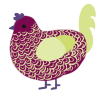 A wine and lemon chicken with a double-lace pattern