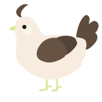 A cream and bark chicken