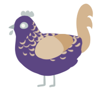 Misteria, a overcast and beige chicken with a half-lace pattern