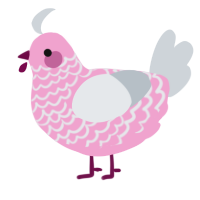 A pink and mist chicken with a lace pattern