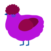 A amethyst and maroon chicken