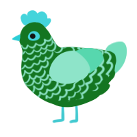 A leaf and mint chicken with a lace pattern