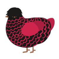 (unnamed), a sable and crimson chicken with a lace pattern
