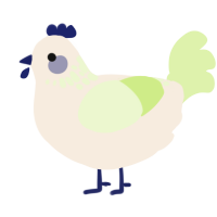 A cream and apple chicken with a neck-speckle pattern