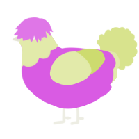 A orchid and lemon chicken with a head pattern