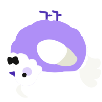 A lilac and white chicken with a head pattern