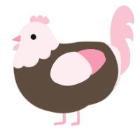 A bark and rose chicken with a head pattern