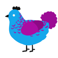 A sky and plum chicken with a half-lace pattern