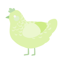 A apple chicken with a half-lace pattern