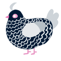 A tumblr and mist chicken with a lace pattern