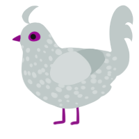 (unnamed), a silver chicken with a speckle pattern