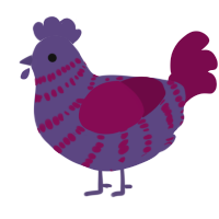 Grape Soda, a overcast and wine chicken with a bar pattern