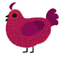 A crimson and wine chicken with a double-lace pattern