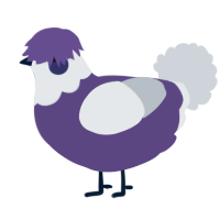 A overcast and mist chicken with a head pattern