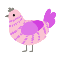 Orchid, a rose and orchid chicken with a bar pattern