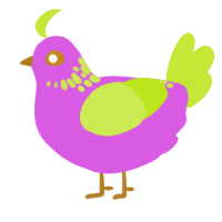 (unnamed), a orchid and lime chicken with a neck-speckle pattern