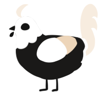 A sable and cream chicken with a head pattern
