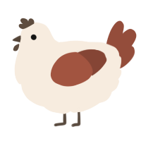 A cream and russet chicken