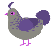 A ash and overcast chicken with a half-lace pattern