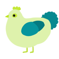 A apple and teal chicken