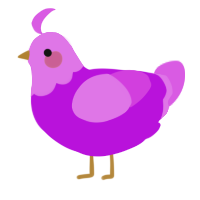 A amethyst and orchid chicken with a head pattern