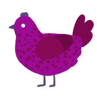 A plum and wine chicken with a speckle pattern