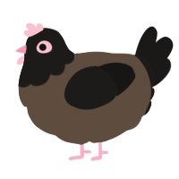 A bark and sable chicken with a head pattern