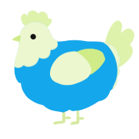 A sky and apple chicken with a head pattern