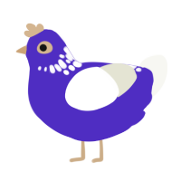 the titanic itself, a indigo and white chicken with a neck-speckle pattern