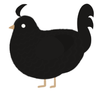 crow, a sable chicken with a lace pattern