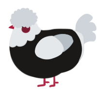 A sable and mist chicken with a head pattern
