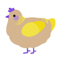 A beige and yellow chicken with a neck-band pattern