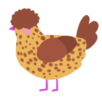 A honey and russet chicken with a speckle pattern