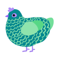 Kelp, a teal and spring chicken with a lace pattern