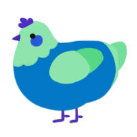 A sapphire and spring chicken with a head pattern