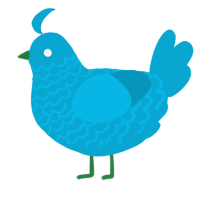 A cerulean chicken with a lace pattern