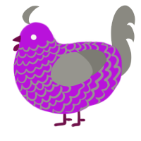 A amethyst and ash chicken with a lace pattern