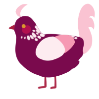 aplet, a wine and rose chicken with a neck-speckle pattern