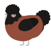 A russet and sable chicken with a head pattern