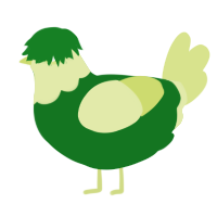 A leaf and lemon chicken with a head pattern
