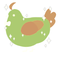 Cantelope, a violet and sapphire chicken
