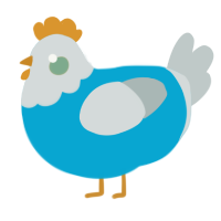 A cerulean and silver chicken with a head pattern