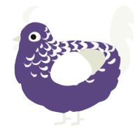 A overcast and white chicken with a half-lace pattern