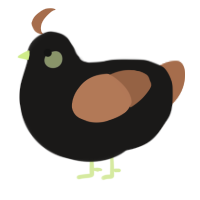 A sable and brown chicken