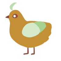 A gold and gluppy chicken