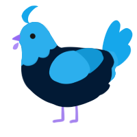 A tumblr and sky chicken with a head pattern