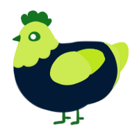 A tumblr and lime chicken with a head pattern